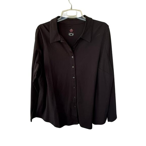 Isaac Mizrahi Black Knit Buttondown size 2X - Picture 1 of 8